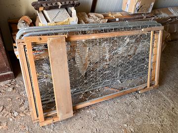 Rete letto singolo con bordo in legno apribile