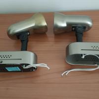 2 Faretti acciaio alogeni da parete e 6 lampadine 
