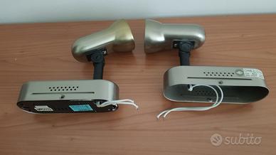 2 Faretti acciaio alogeni da parete e 6 lampadine 