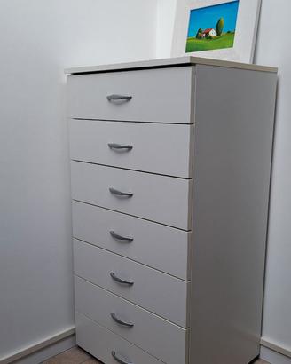 Cassettiera Settimino Bianco 7 cassetti