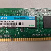 Dsl 2 gb pc3-12800 cl 11-11 sodimm