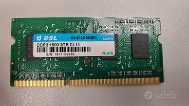 Dsl 2 gb pc3-12800 cl 11-11 sodimm