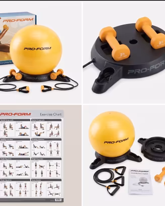 Kit Completo Fitness Pro-Form: Palla 65cm, Elastic