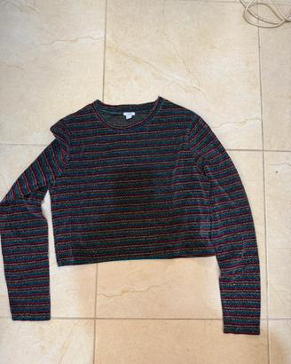 Maglia a maniche lunghe in lurex colorata