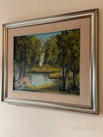 Quadro firmato Dantona paesaggio naturalistico