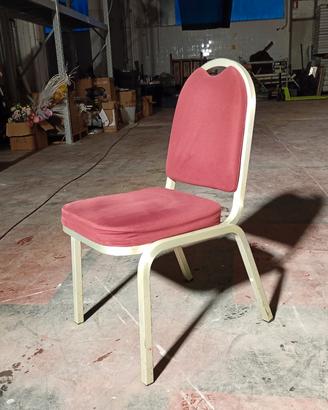 40 SEDIE IN ALLUMINIO ORO E VELLUTO ROSSO