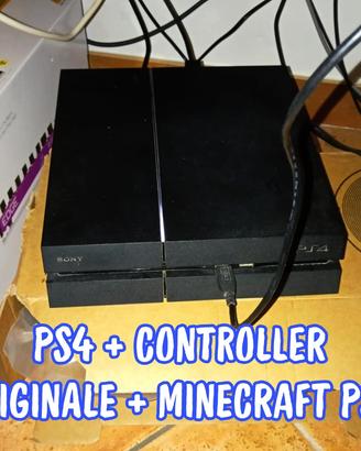 PS4 con Controller e Minecraft