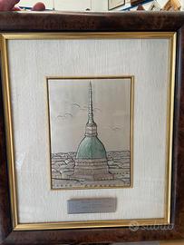 Quadro con mole argentata e cornice