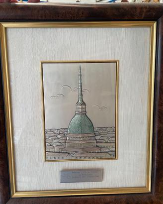 Quadro con mole argentata e cornice