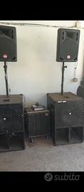 impianto audio professionale completo casse sub