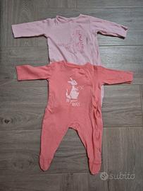 set di 2 tutine bimba prenatal 62cm 
