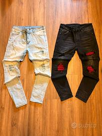 Jeans Amiri Slim Fit con strappi Neri e Azzurri