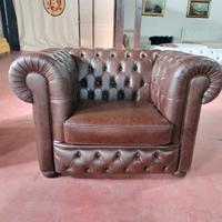 Chesterfield poltrona max in pelle vintage brown