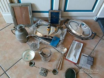 Lotto silver oggetti vintage mercatino argento