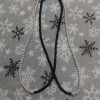 collana di perle  bianco nero più bracciale