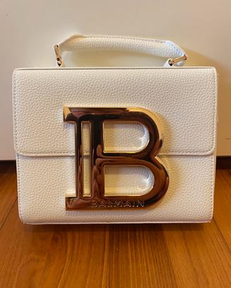 Borsa BBag 18 Balmain in pelle bianca con tracolla