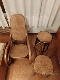 sedia a dondolo stile Thonet