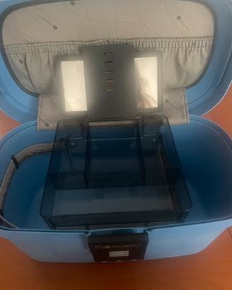 Beauty case rigido Delsey azzurro vintage
