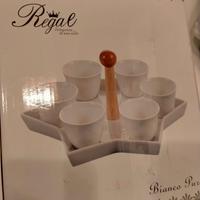 coppette ceramica con vassoio 