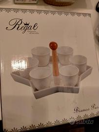 coppette ceramica con vassoio 