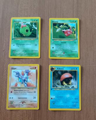 Lotto 4 Carte Pokémon Vintage - Kabuto Fossil + Gl