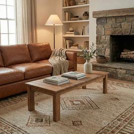 Tavolino da Salotto in Legno Massello (Niangon) 