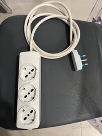 Presa multipla 3 universale+cavo bianco Vimar