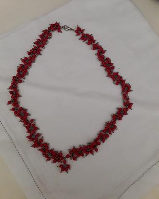 collana coralli veri e argento
