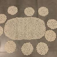 Set tovaglietta ad uncinetto con 10 tovaglioli