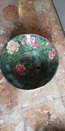 Vaso  di rame con lavorazione decoupage 