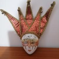 Maschera Veneziana "Giullare" in ceramica decorata