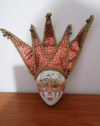 Maschera Veneziana "Giullare" in ceramica decorata
