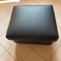 Pouf in pelle nero