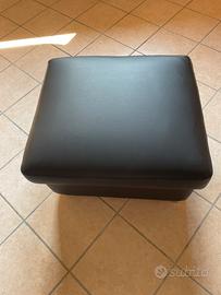 Pouf in pelle nero