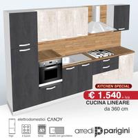Cucina moderna L.360cm-Elettrodomestici inclus