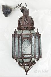 Lanterna a soffitto marocchina vetro metallo 53 cm