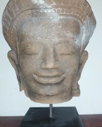 Buddha testa ceramica thailandese 