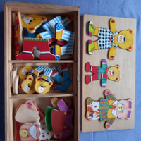 Vesti gli orsi, gioco in legno colorato