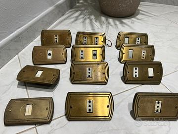 12 Placche Vintage C.A.L. in Ottone + Frutti