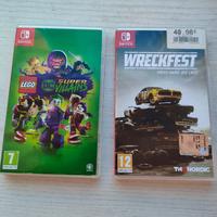 Nintendo switch giochi Wreckfest e Lego DC Villain