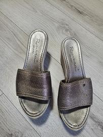 Scarpa ciabatta alta taglia 37 argentata Riviera