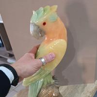 Splendido Pappagallo in Alabastro Artigianale 