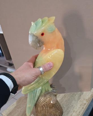 Splendido Pappagallo in Alabastro Artigianale 