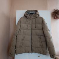 Hooded Puffer Aquascutum Active Casual Check Khaki
