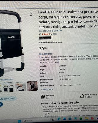 maniglioni per letto