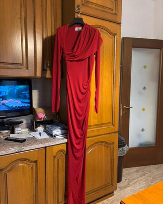 Abito lungo rosso C.Tricot elegante  | Tg 42