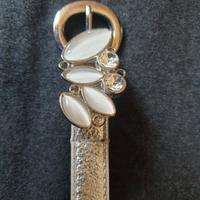 Cintura argento con strass