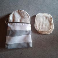 14 Coppette lavabili nuove e borsa: 10 bambu 4 cot