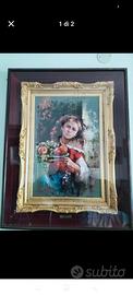 Quadro , donna con cesto di frutta