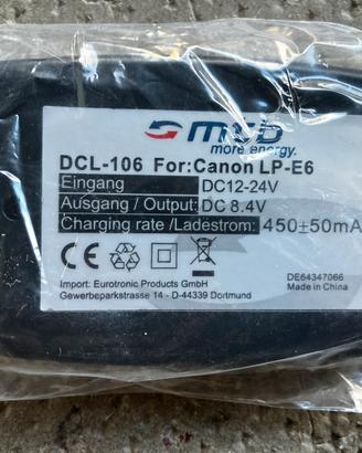 Carica batterie Canon compatibile LP E6